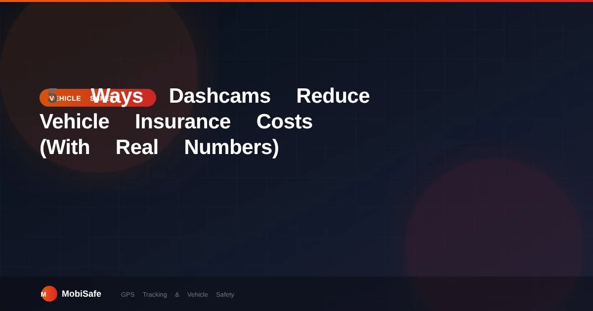 5 Ways Dashcams Reduce Vehicle Insurance Costs (With Real Numbers)